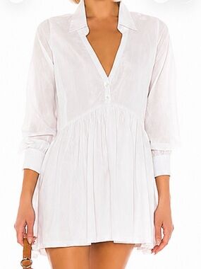 Cleobella White Lightweight Button-Front Shirt